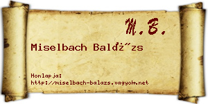Miselbach Balázs névjegykártya